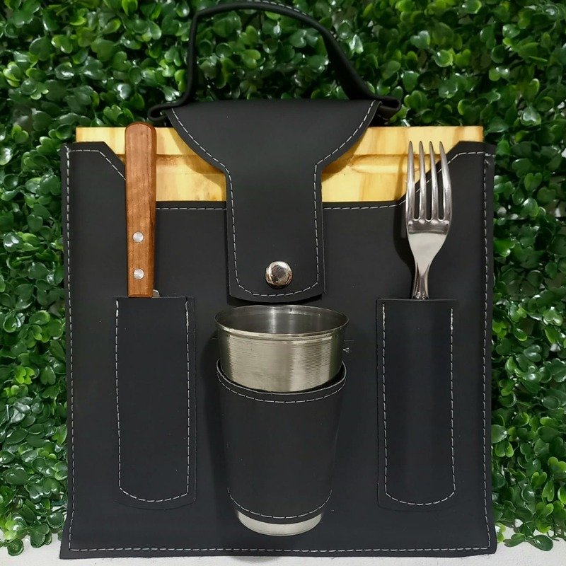 SET DE ASADO SIMPLE C-MADERA-VASO-JGO-CUE609L