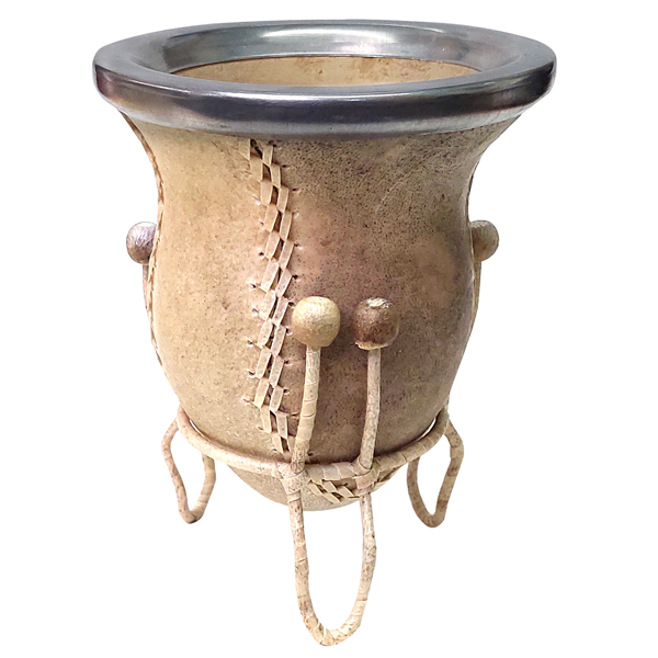 MAT369 MATE CUERO CRUDO 2 COSTURAS P/TIENTO