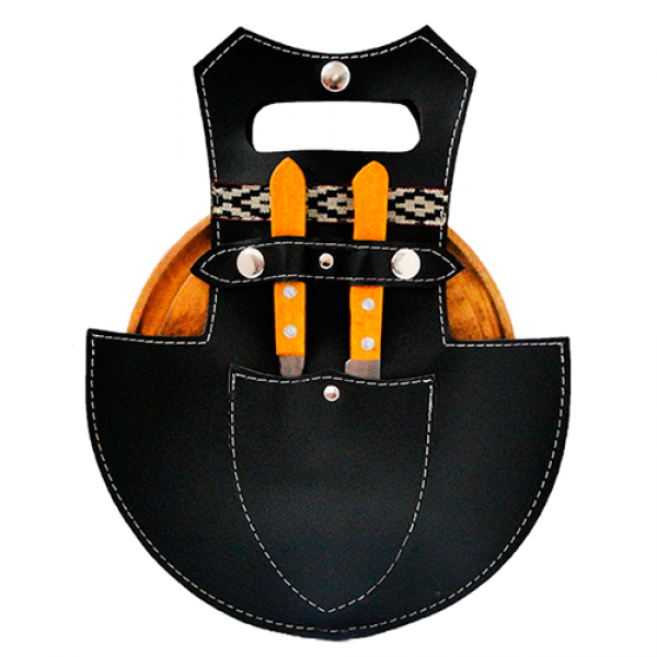 SET DE ASADO-PORTA PLATO SIMIL CUERO SENCILLO S/VASO-CUE252 - Imagen 2
