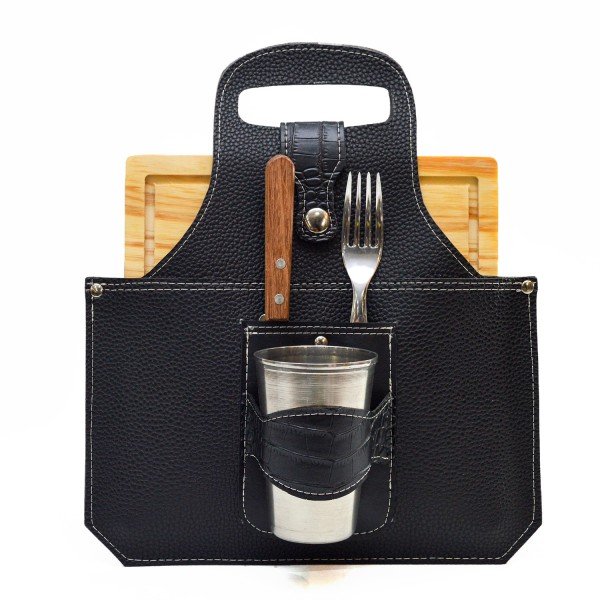 SET DE ASADO X1-PLATO CUADRADO C/VAS Y CUBIERTOS GENÉRICOS- CUE461