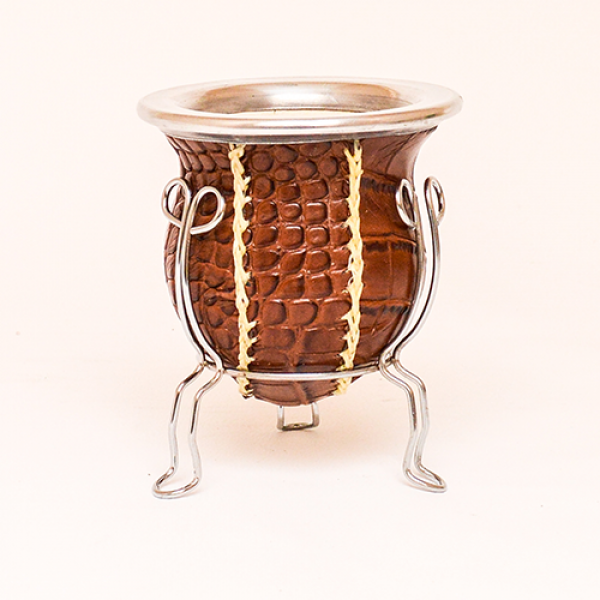 MATE DE CALABAZA FORRADO EN ECOCUERO MAT002N25