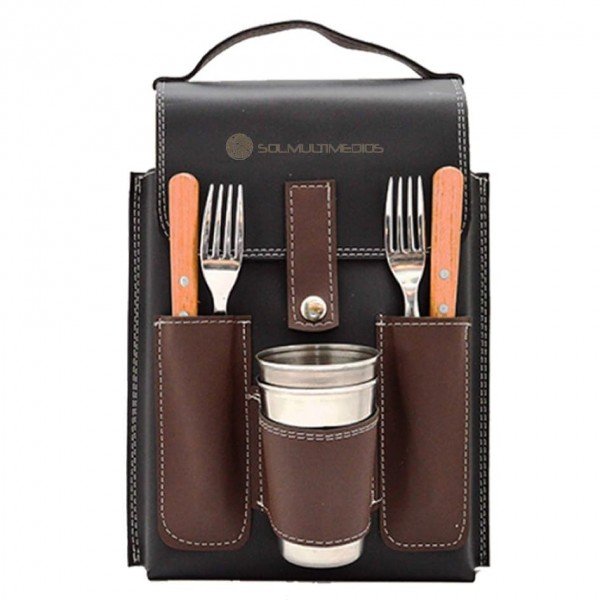 SET DE ASADO DOBLE GRABADO 3x3-x2 PERSONAS-CUE495G