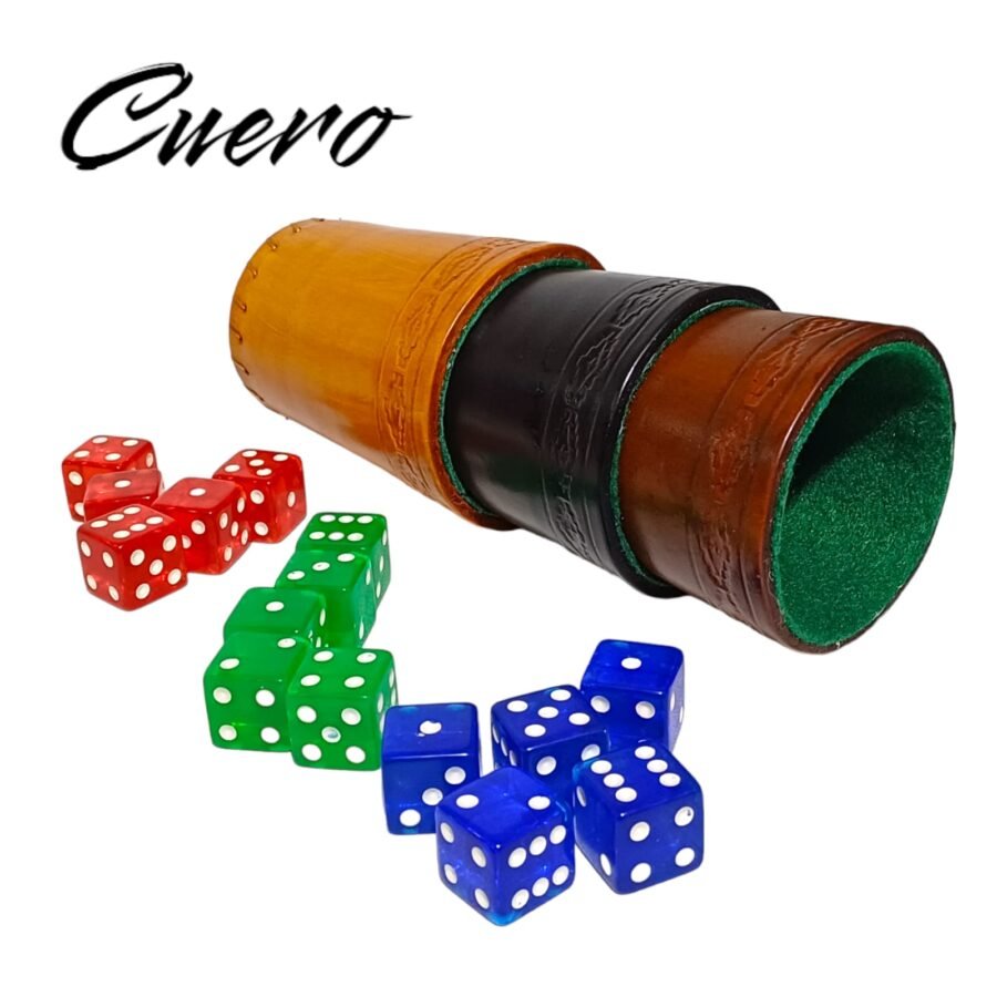 SET CUBILETE DE CUERO + 5 DADOS-CUE001 - Imagen 3