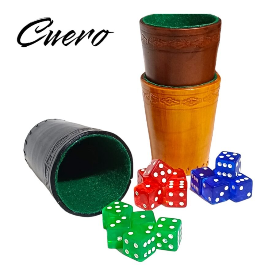 SET CUBILETE DE CUERO + 5 DADOS-CUE001 - Imagen 2