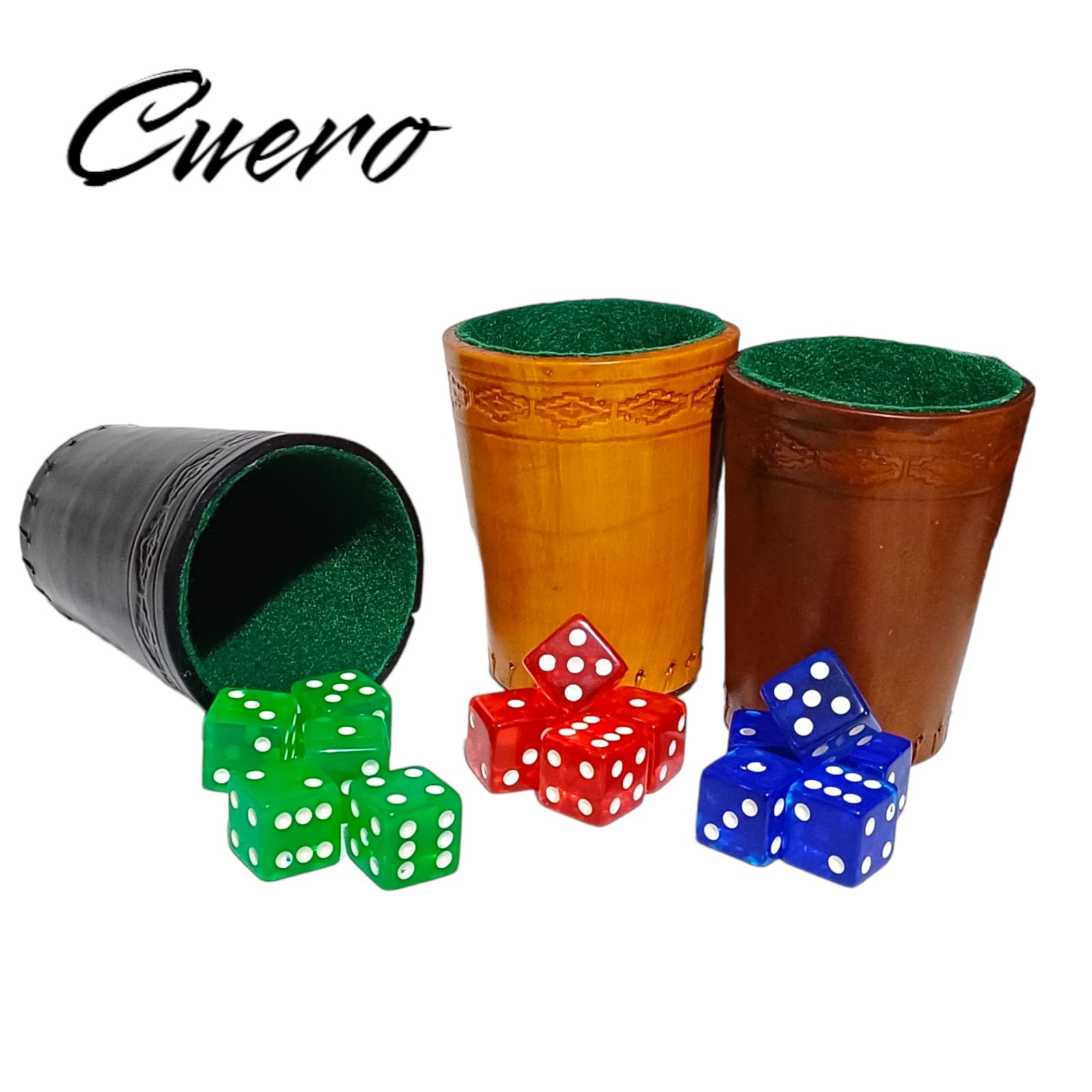 SET CUBILETE DE CUERO + 5 DADOS-CUE001 - Imagen 4