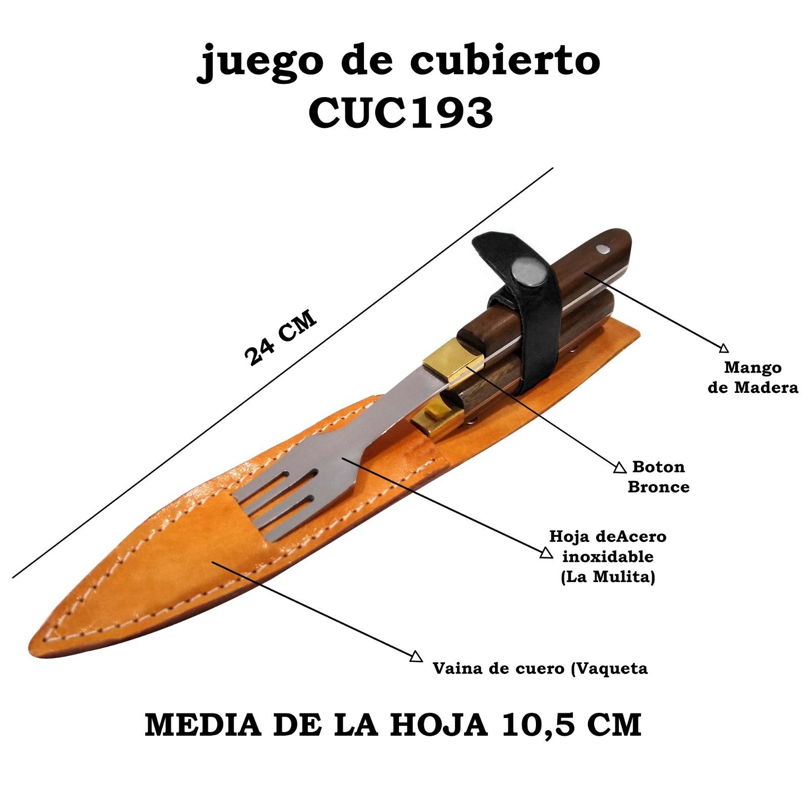 CUC193 JUEGO DE CUBIERTOS N11 X2 C/BOTON - Imagen 4