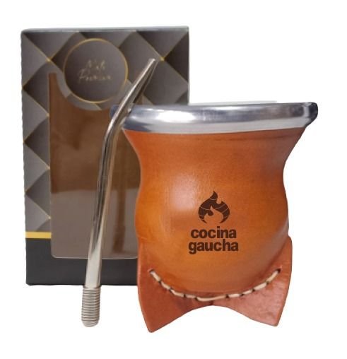 SET DE MATE C/CUERO /CAJA+BOMB+LOGO SET316NV