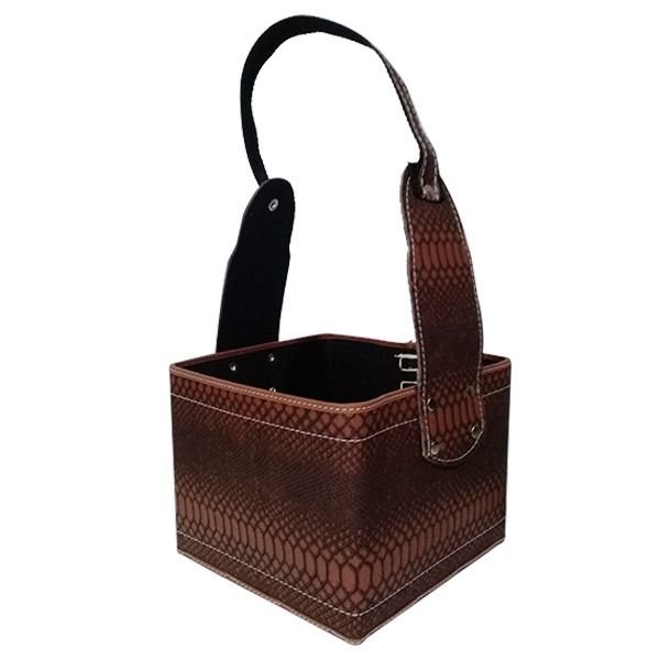 CANASTO CUADRADO SIMIL CUERO-BAG105E