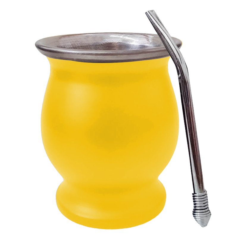 MAT060CB MATE DE ACERO COLOR CON BOMBILLA