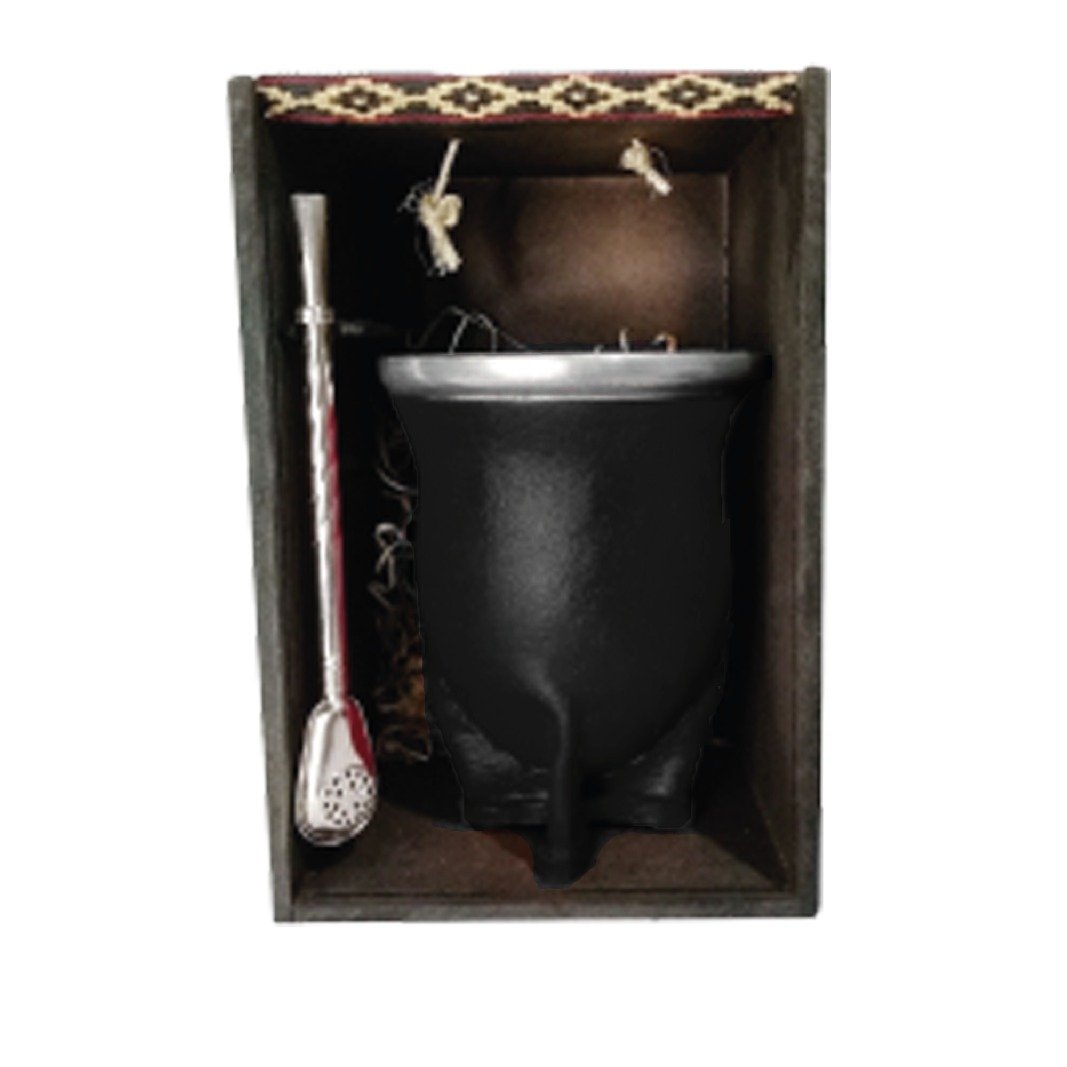 SET DE MATE 4 PATAS EN CAJA Y BOMBILLA-SET014