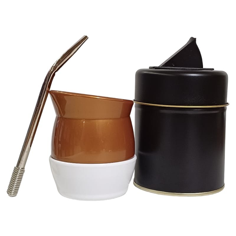 SET DE MATE-MATE BICOLOR ECONÓMICO+YERBERA-SET225 - Imagen 3