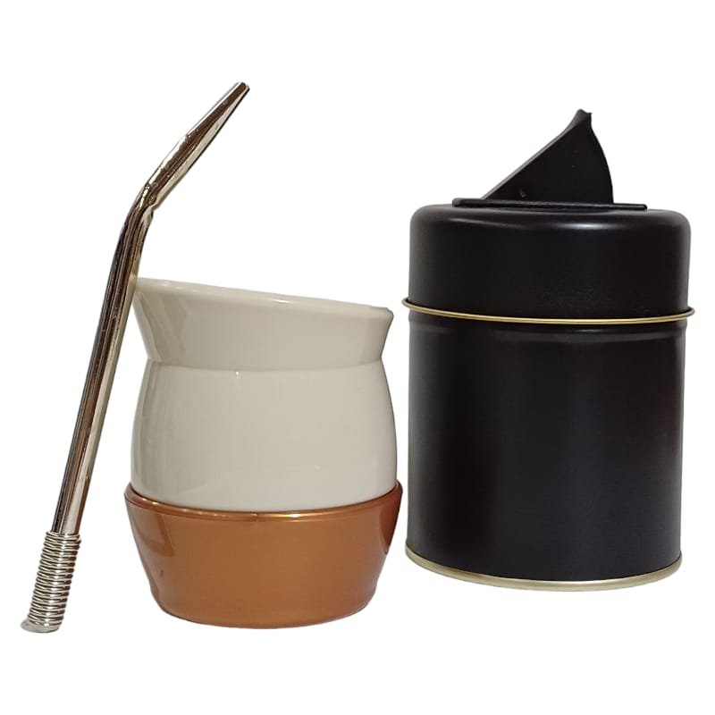 SET DE MATE-MATE BICOLOR ECONÓMICO+YERBERA-SET225 - Imagen 2