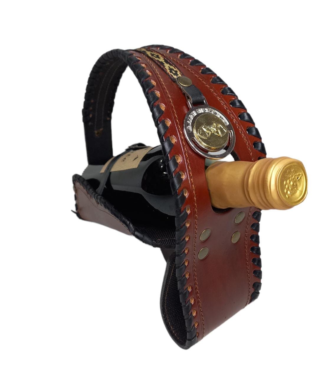 CUE484 PORTA VINO ART518 CUERO - Imagen 3