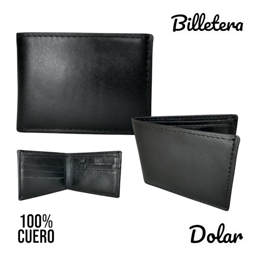 BILLETERA DE CUERO DOLAR CON CIERRE ART354 BIH015 - Imagen 5