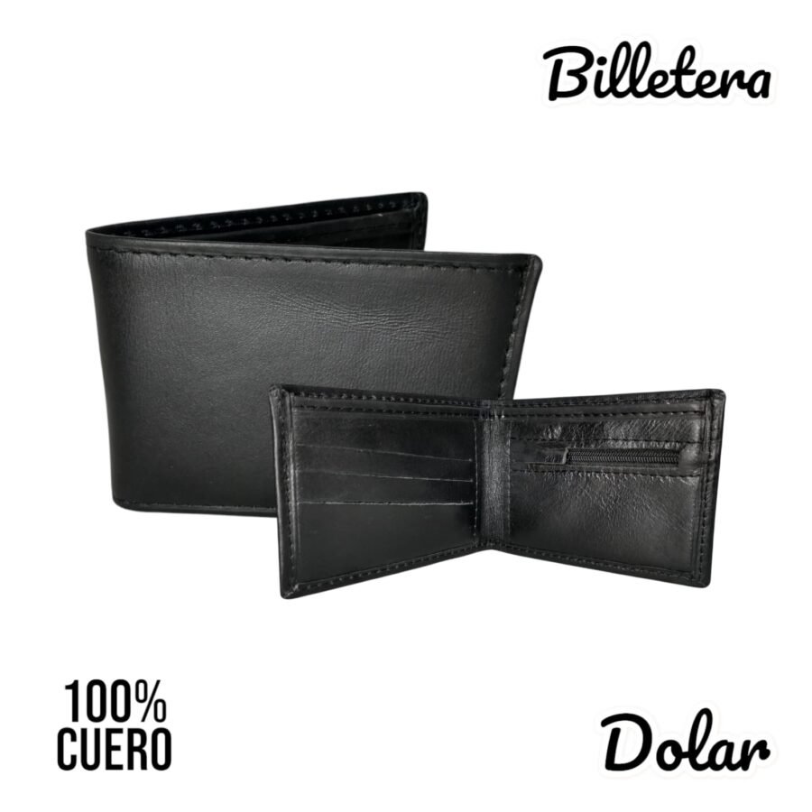 BILLETERA DE CUERO DOLAR CON CIERRE ART354 BIH015 - Imagen 3