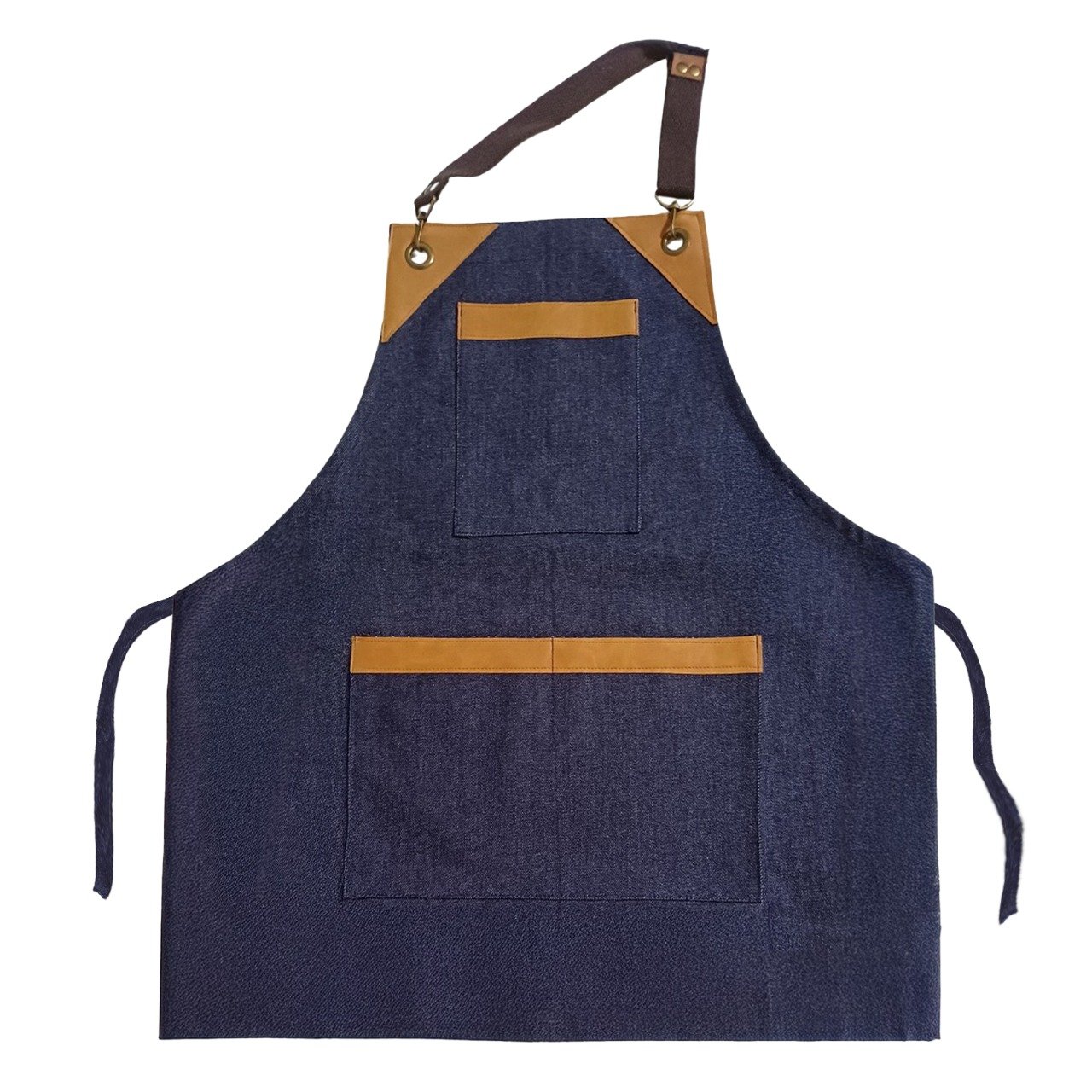 PCO020 DELANTAL DE JEAN CON ECOCUERO