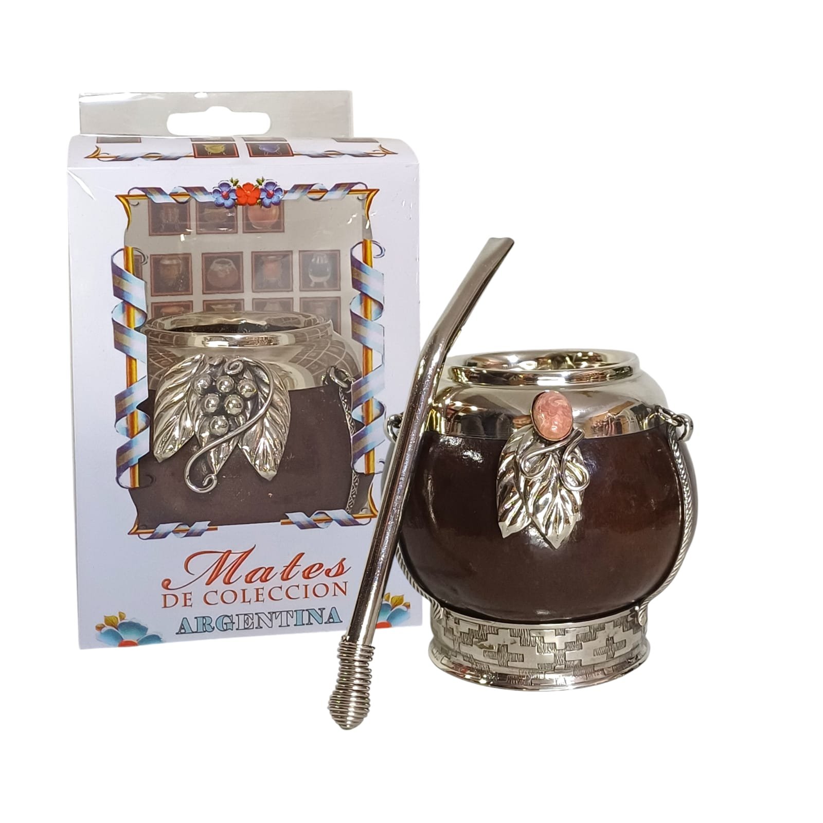 MATE CALABAZA C/ALPACA Y RODOCROCITA MAT232E - Imagen 5