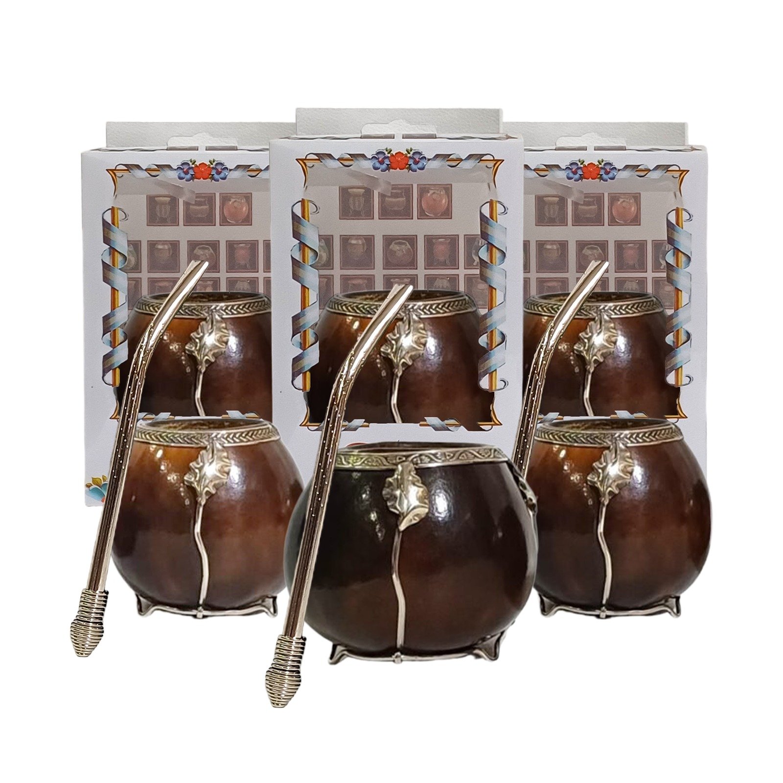MATE DE CALABAZA CON HOJA Y CAJA MAT059C