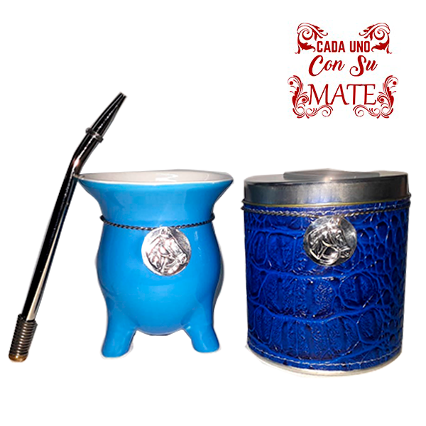 SET223PR3 SET MATERO LATA + MATE +BOMBILLA Y BOLSA