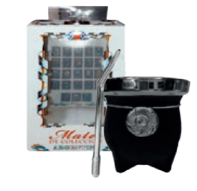 MAT968B MATE SIMIL PAMPA C/DIJE Y CAJA BLANCA