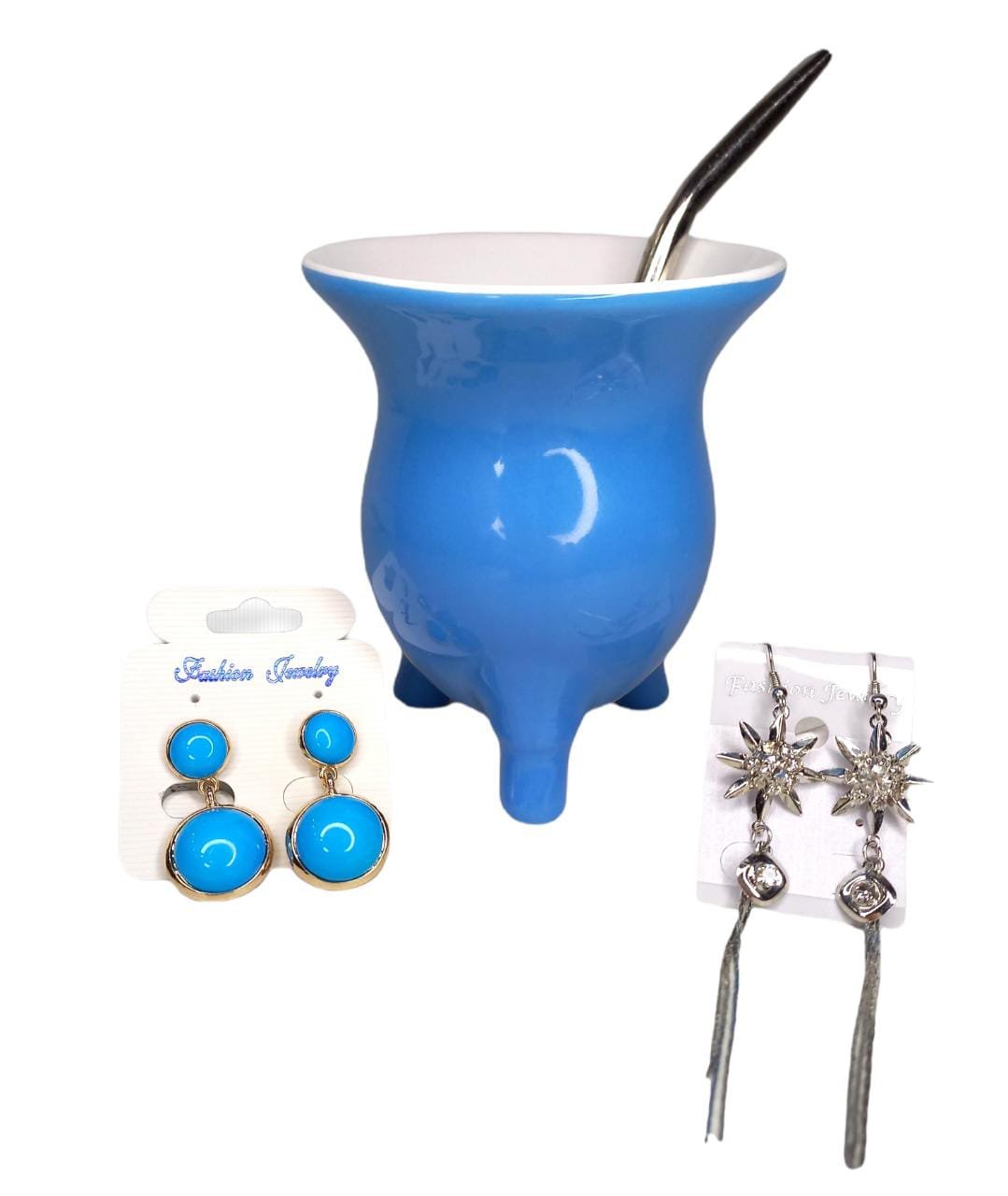 SET DE MATE DE CERÁMICA+ARITOS-PROMO116A
