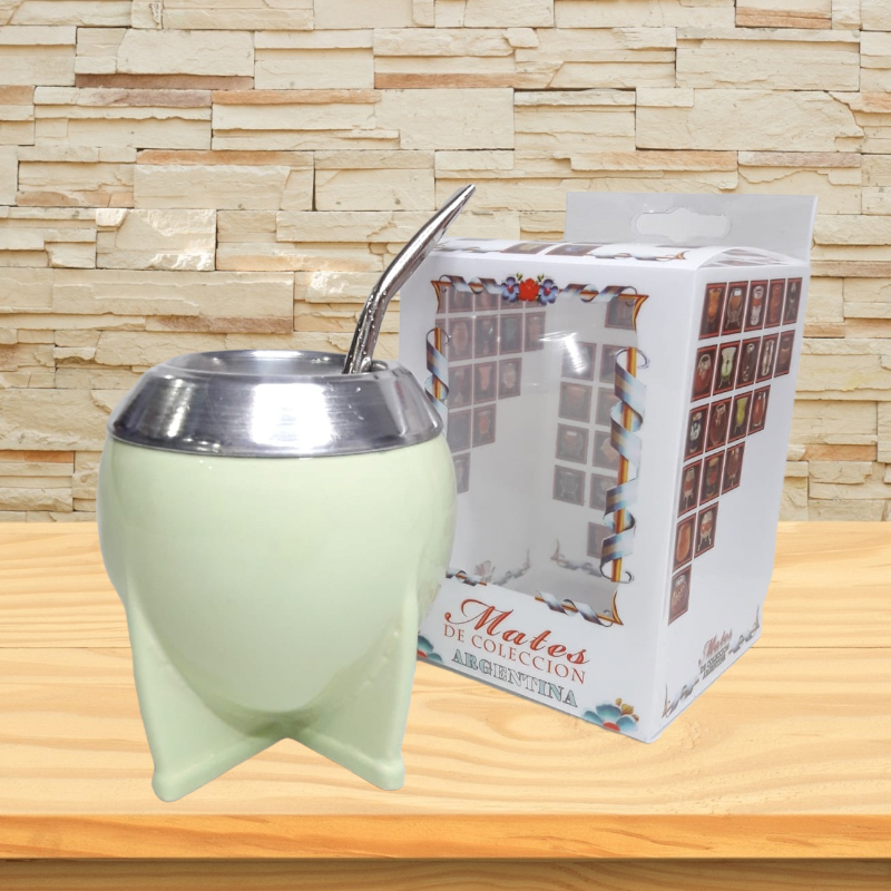 MATE DE CERAMICA - CON CAJA ACRILICA MAT021