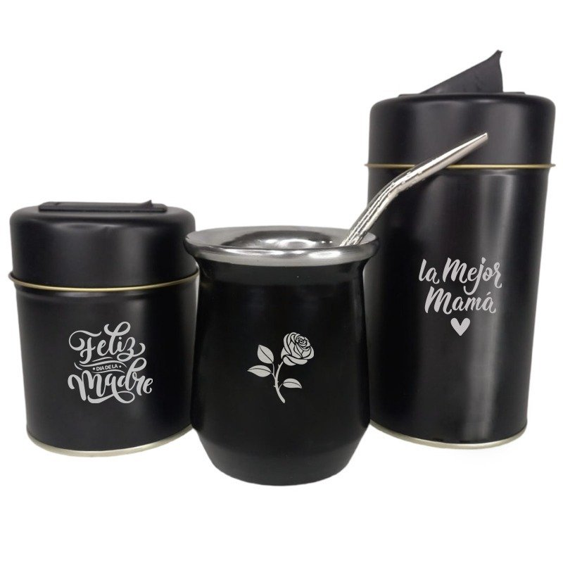 SET DE MATE ACERO GRABADO+SET DE LATAS GRABADO+BOM-SET403GRP