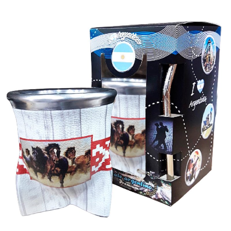 SET DE MATE DE VIDRIO EN CAJA CON BOMBILLA-SET089V - Imagen 2