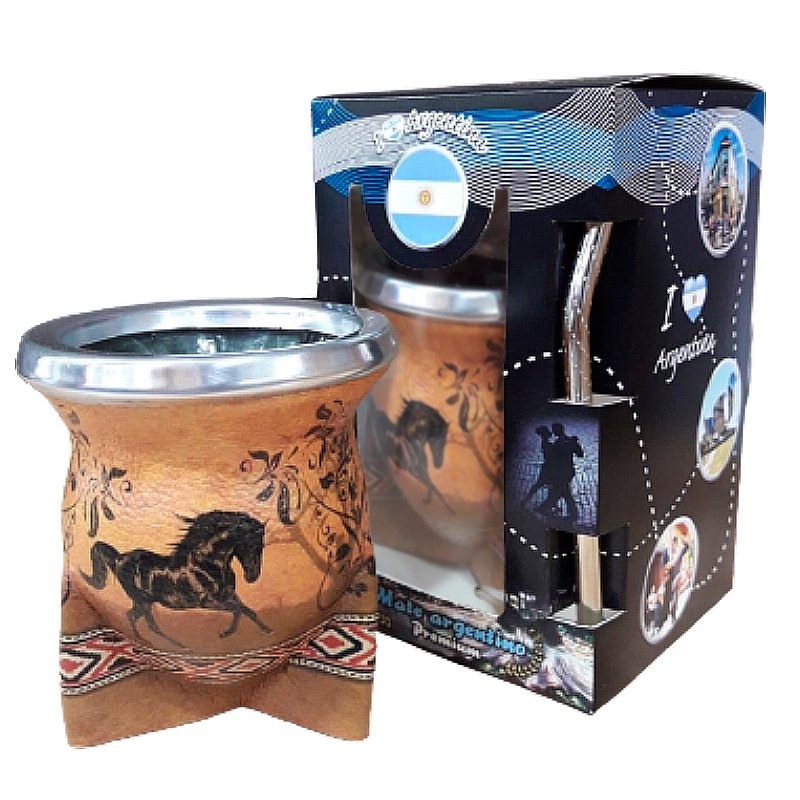 SET DE MATE DE VIDRIO EN CAJA CON BOMBILLA-SET089V