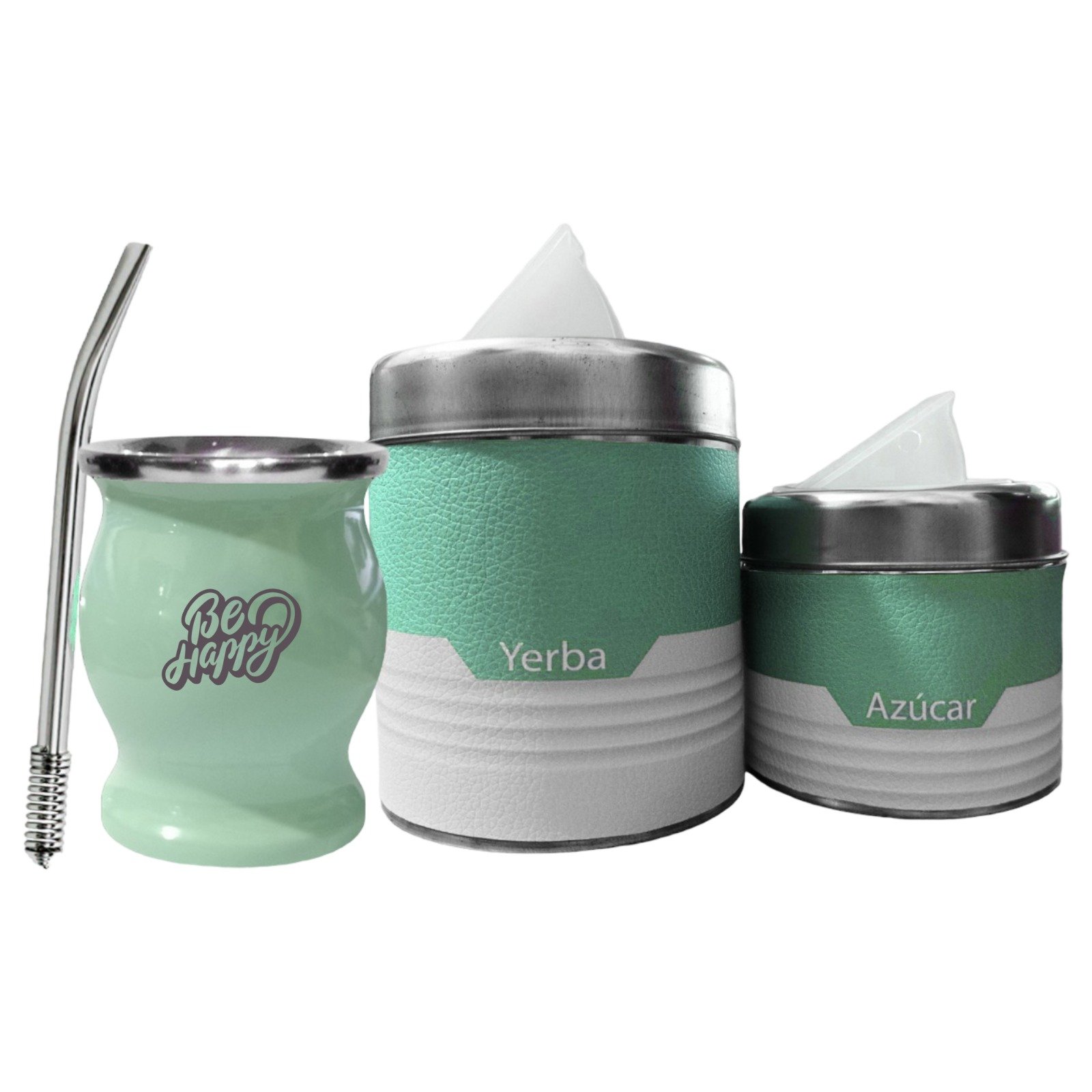 SET402AG SET DE MATE CON YERBERA AZUCARERA+ BOMBILLA PERSONALIZADO