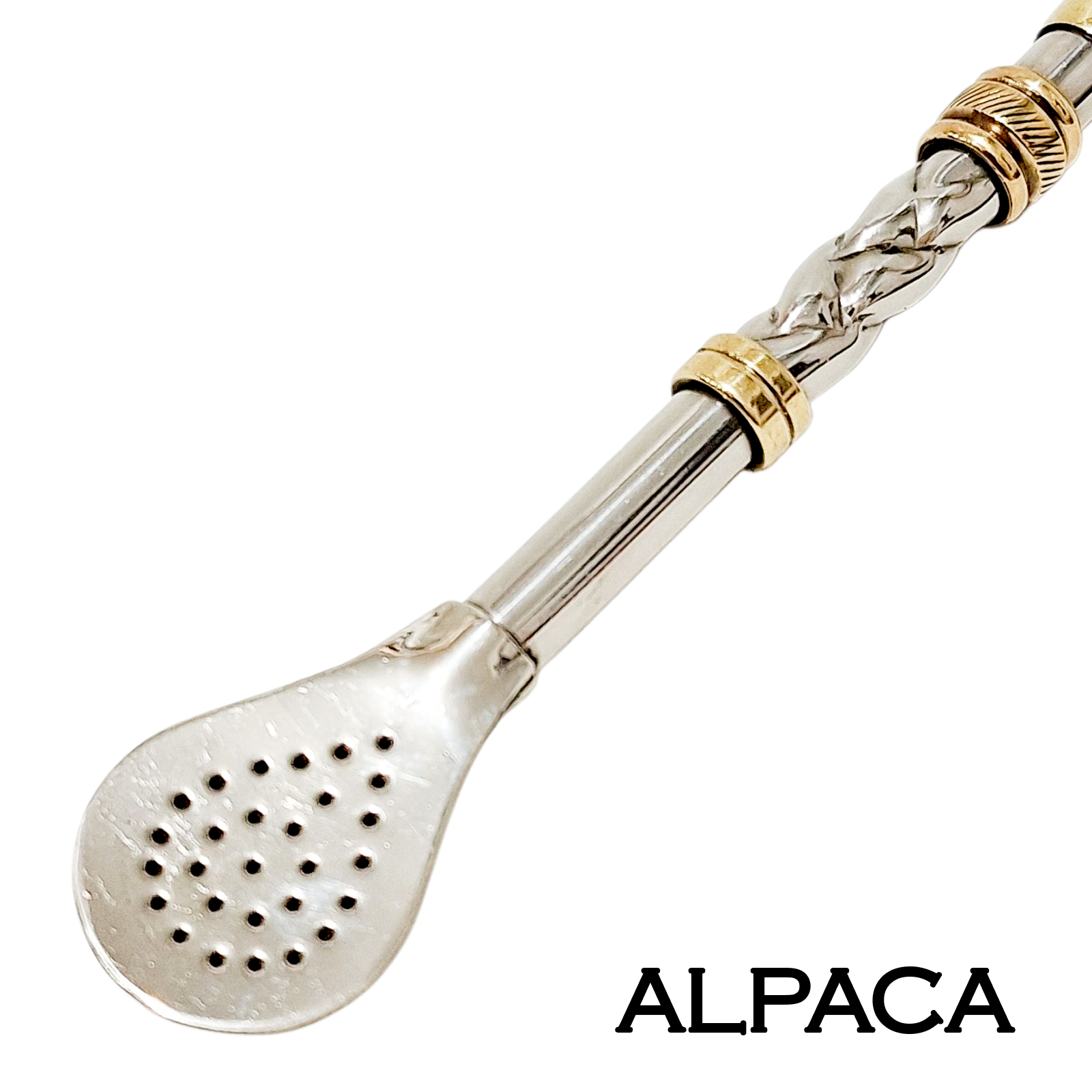 BOMBILLON DE ALPACA PICO DE LORO CON 2 ANILLOS BOM003A - Imagen 2