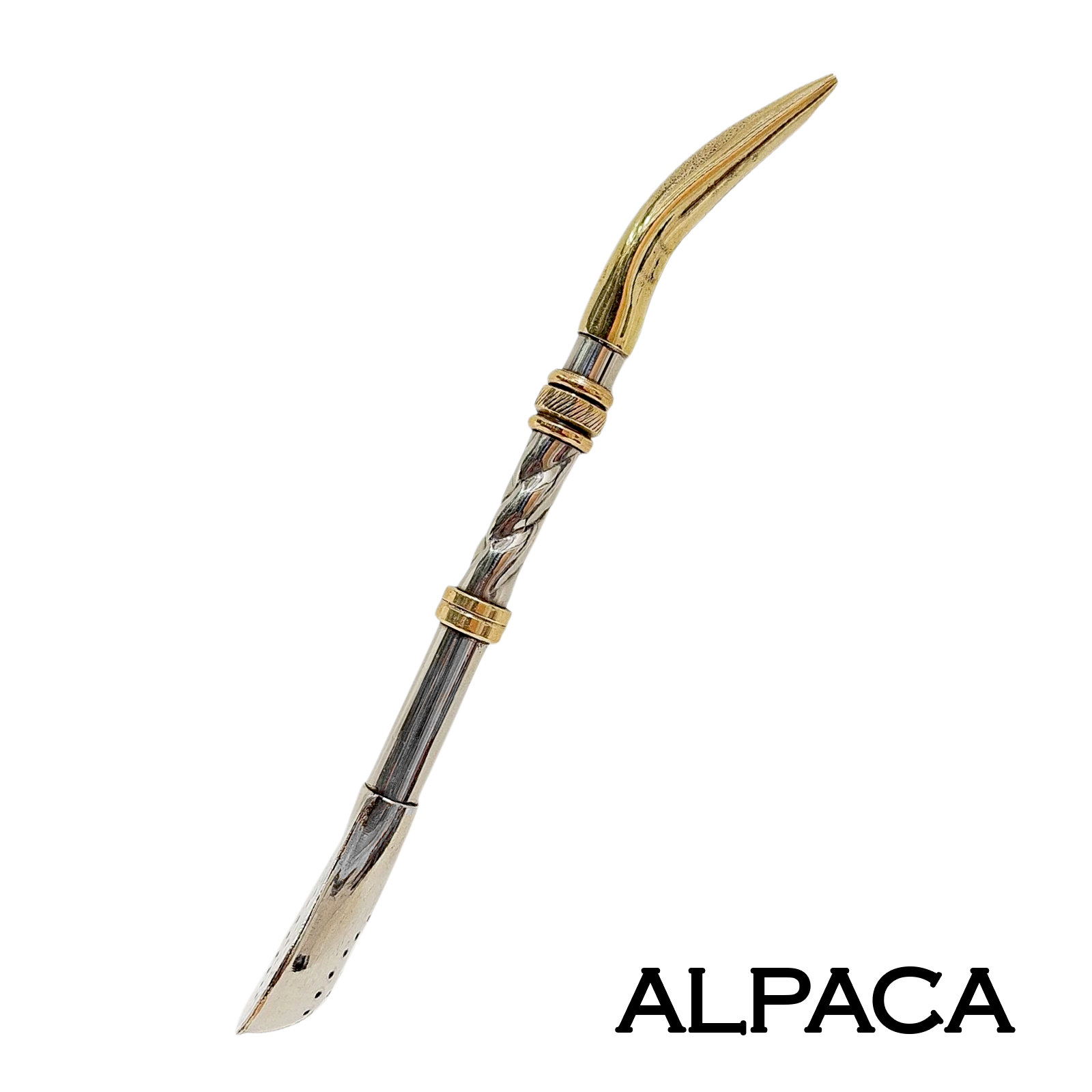 BOMBILLON DE ALPACA PICO DE LORO CON 2 ANILLOS BOM003A - Imagen 4