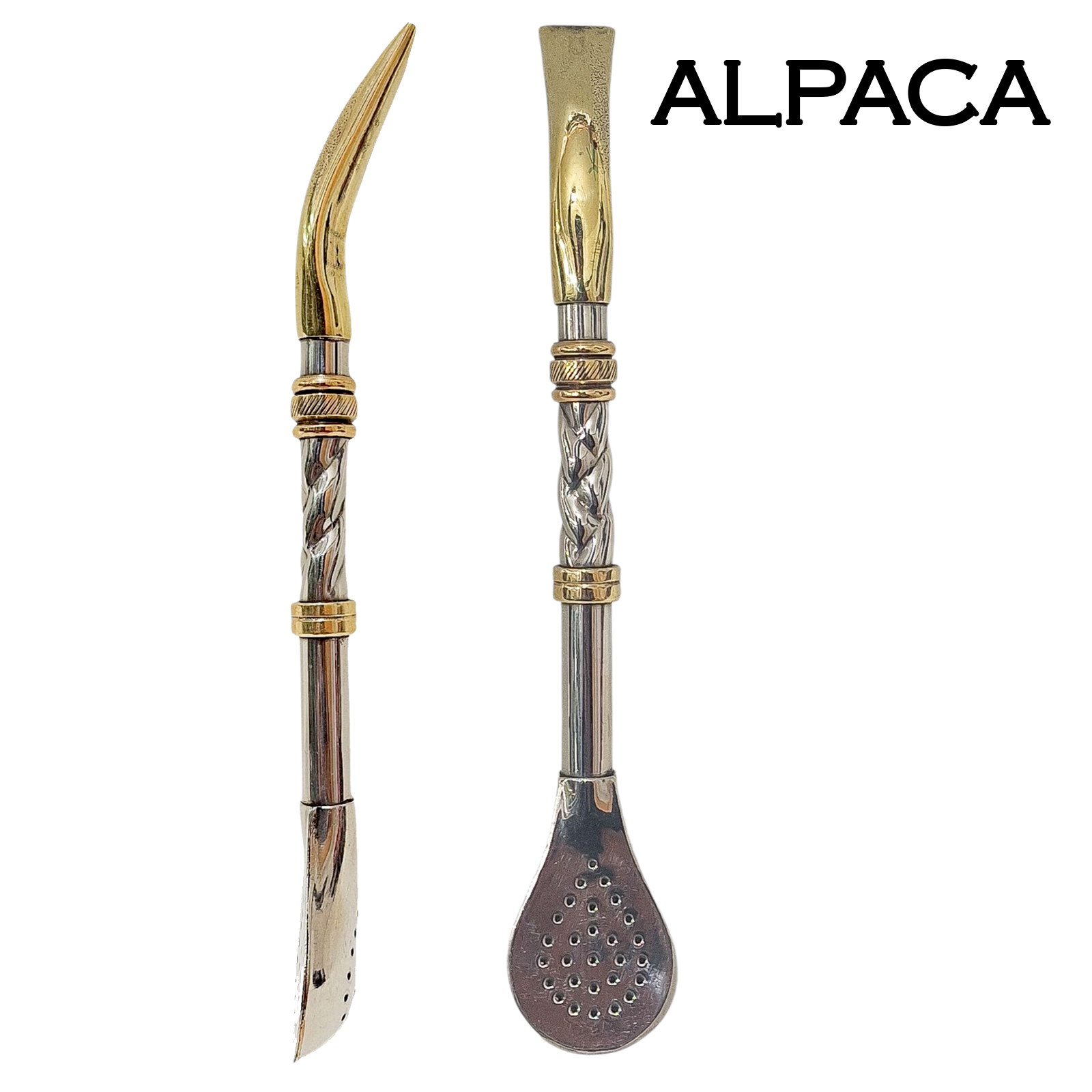 BOMBILLON DE ALPACA PICO DE LORO CON 2 ANILLOS BOM003A