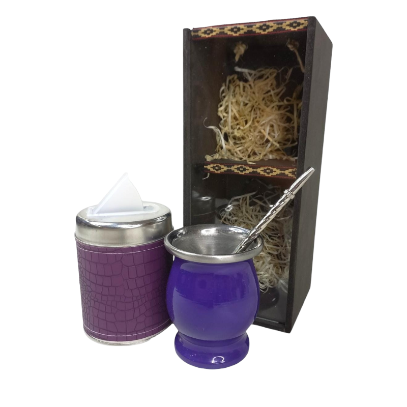 Mate de acero c/yerb L en caja-  SET094N - Imagen 2