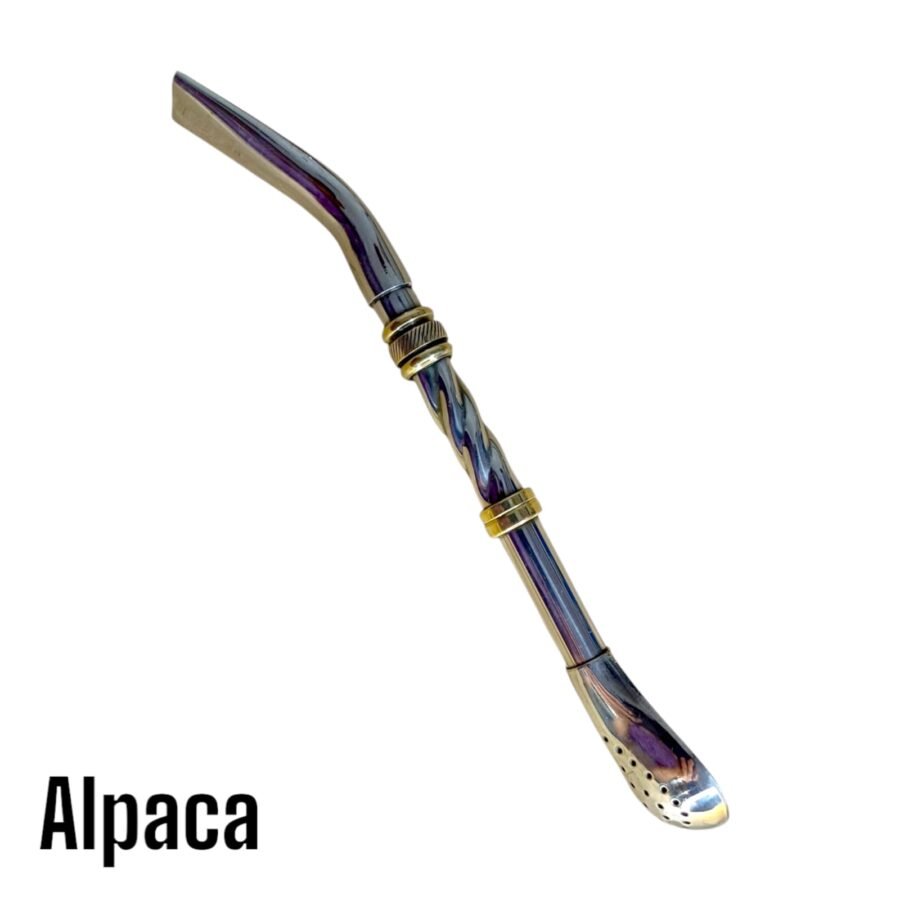 BOMBILLON DE ALPACA PICO DE LORO CON 2 ANILLOS BOM003A - Imagen 2
