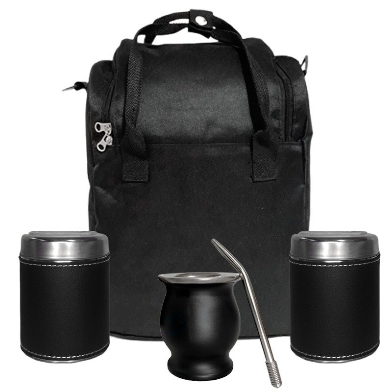 Set con Mochila Matera y Mate de Acero + Yerbera + Azucarera+bom – Raíces Criollas