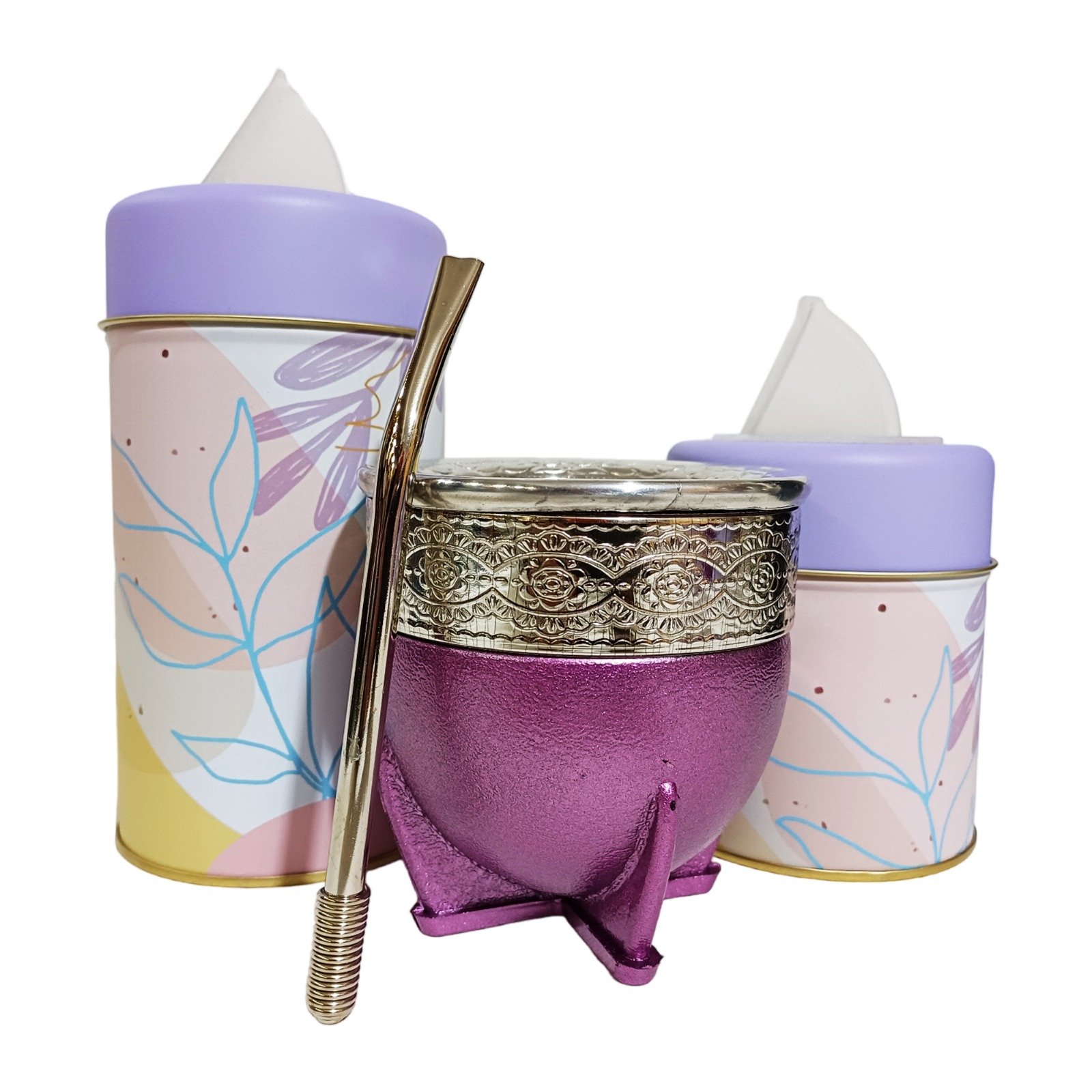 MATE SEMI IMPERIAL TÉRMICO CON YERBERA Y AZUCARERA SET408