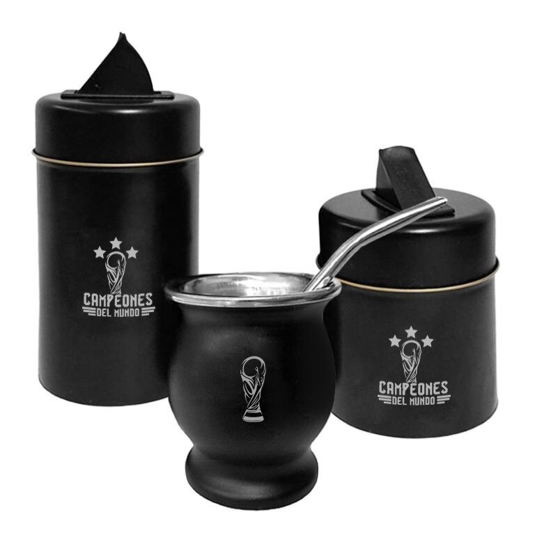 SET DE MATE ACERO+YERBERA Y AZUCARERA CAMPEONES-SET403DN
