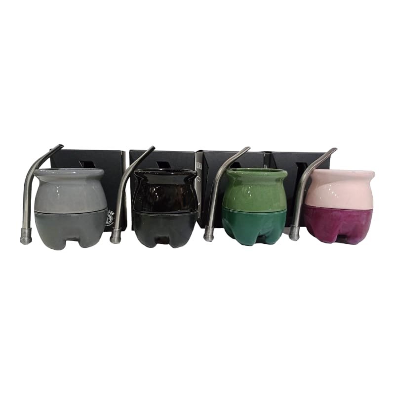 MATE DE CERÁMICA CON BASE DE GOMA Y BOMBILLA DE ACERO INOXIDABLE-MAT014C - Imagen 3