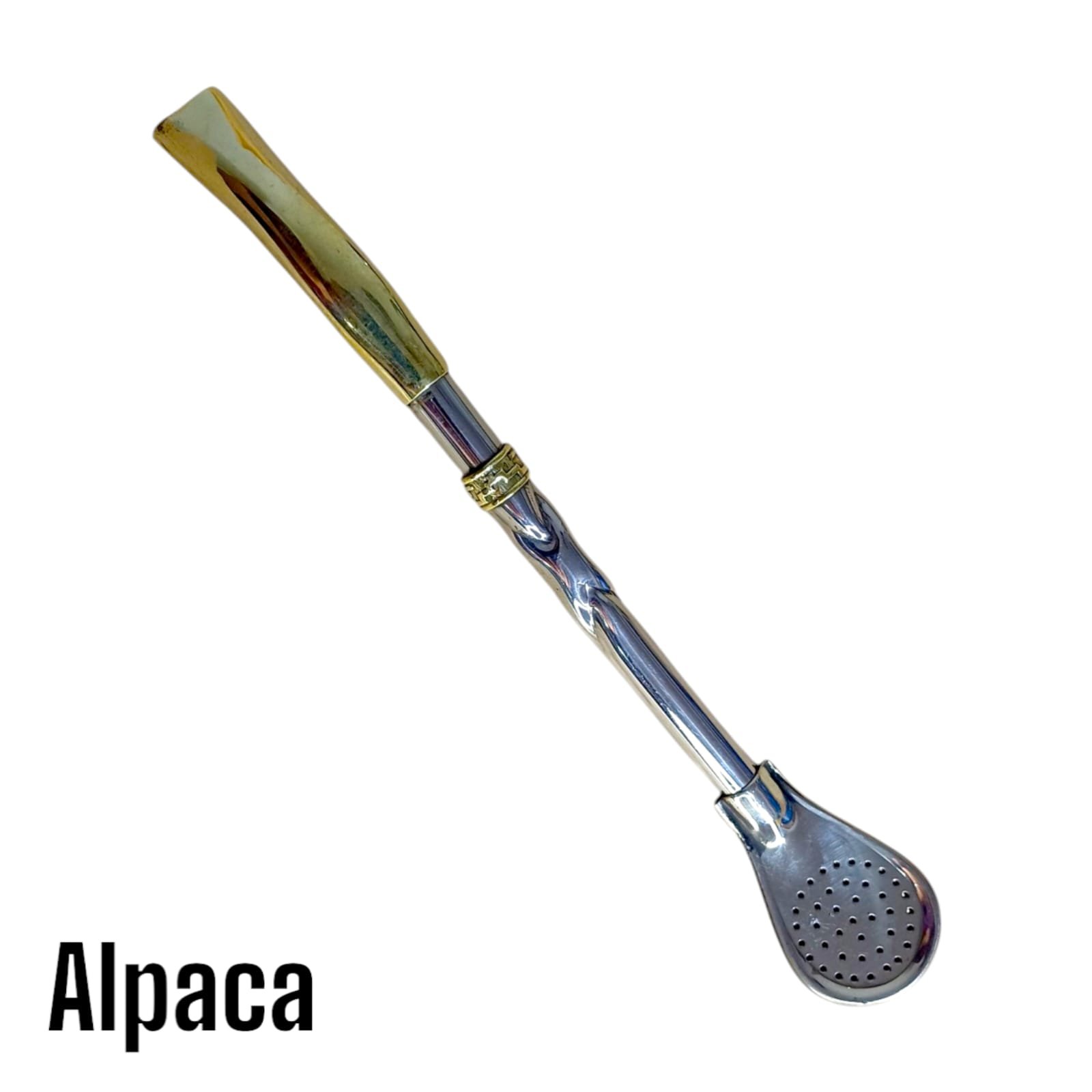 BOMBILLA DE ALPACA CUCHARITA CON1 ANILLO/VIROLA BOM005D - Imagen 4