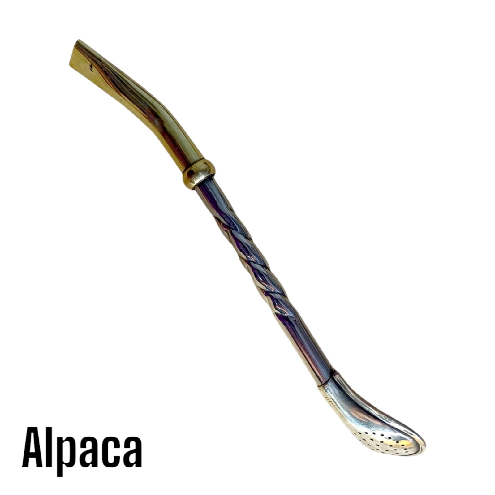 BOMBILLA DE ALPACA CUCHARITA CON1 ANILLO/VIROLA BOM005D - Imagen 2