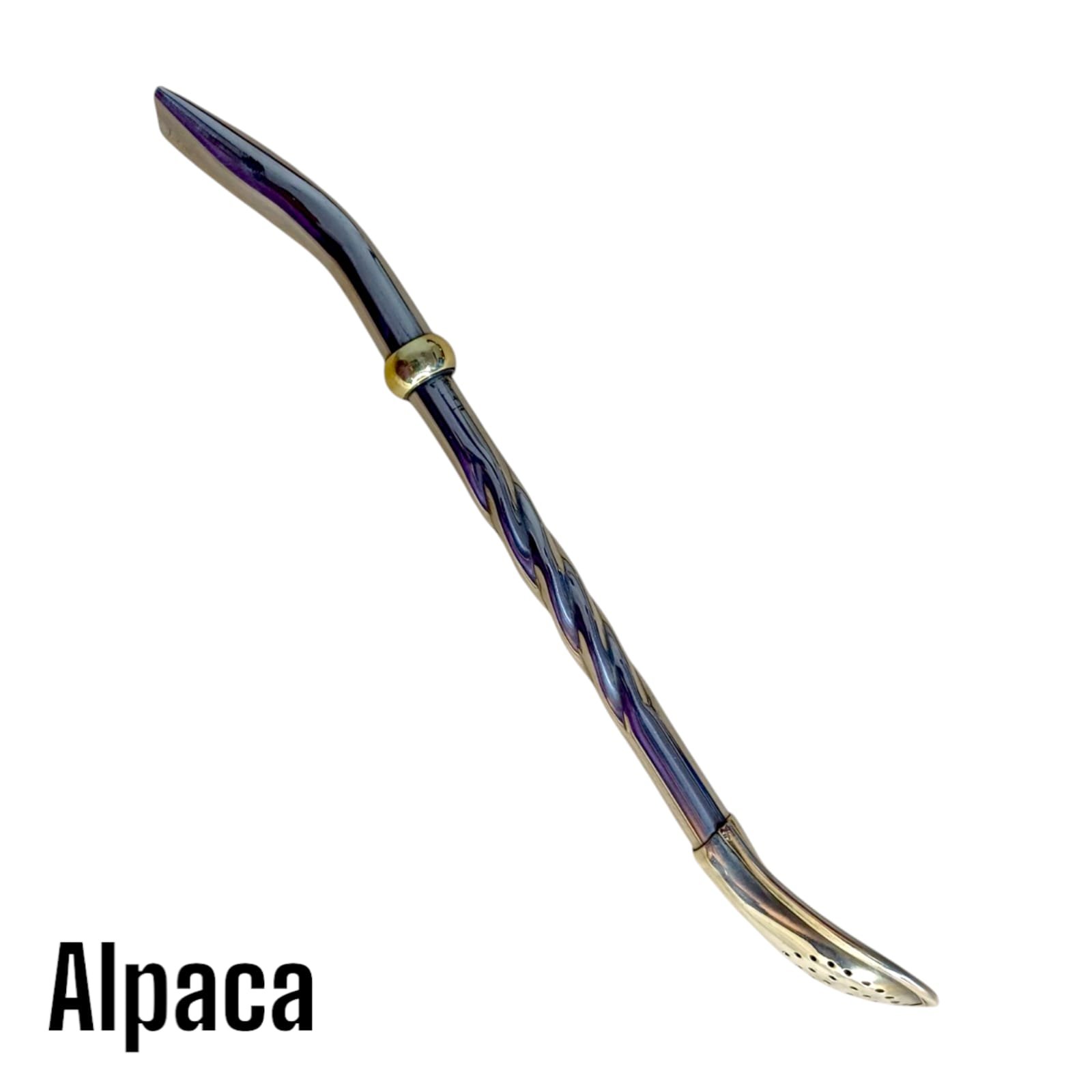 BOMBILLA DE ALPACA CUCHARITA CON1 ANILLO/VIROLA BOM005D - Imagen 3