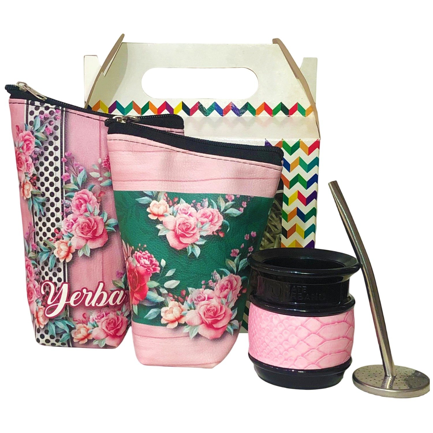SET DE MATE CON SOBRES YERBERA-AZUCARERA + MATE+BOMBILLA SET087NNU