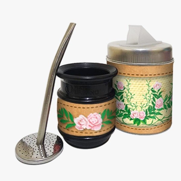 SET DE MATE- YERBERA+MATE URBANO+ BOLSITA DE CRISTAL-SET907G