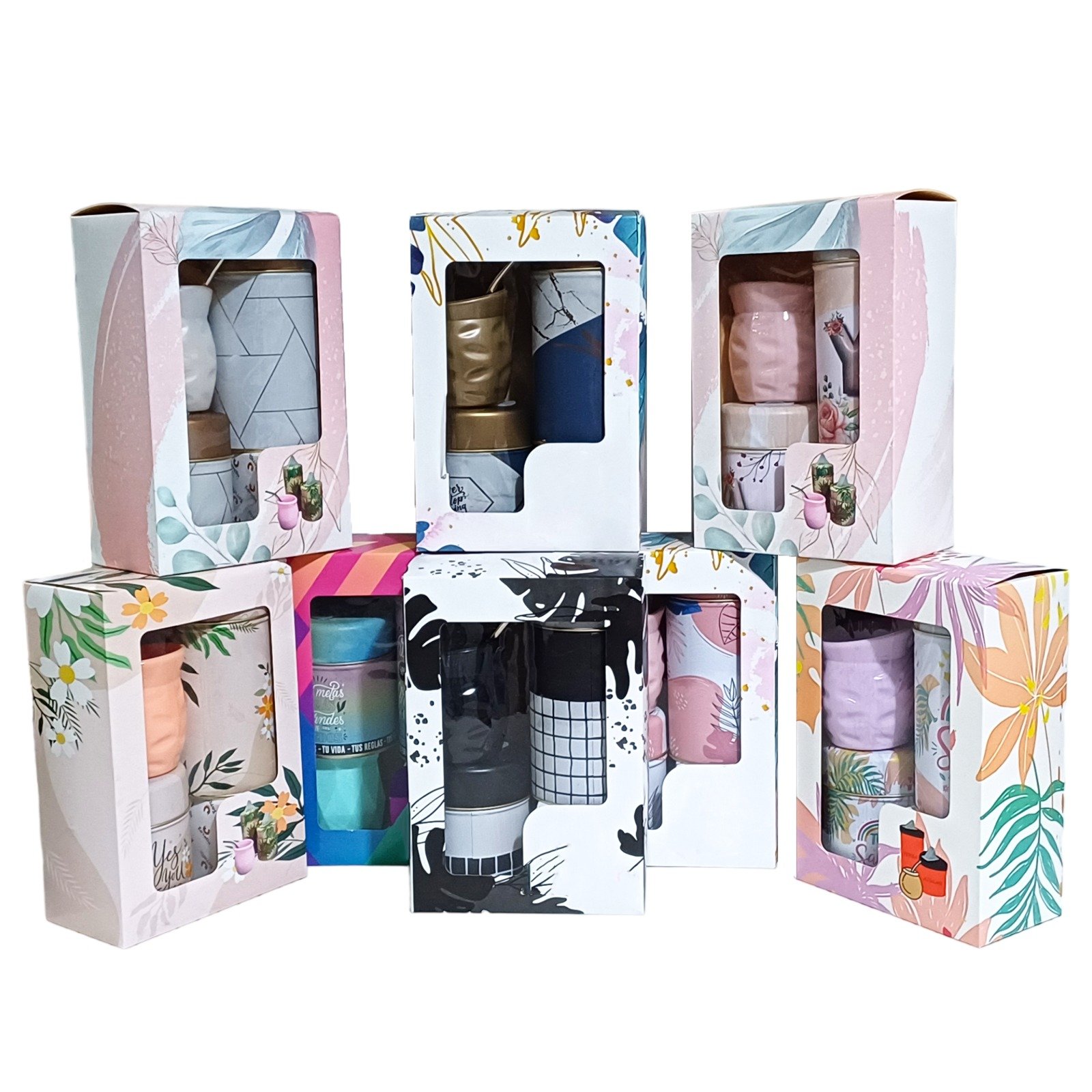 SET621NB SET DE MATE CAJA PLASTICO+YERBERO+AZUCARERA+MATE+BOMBILLA