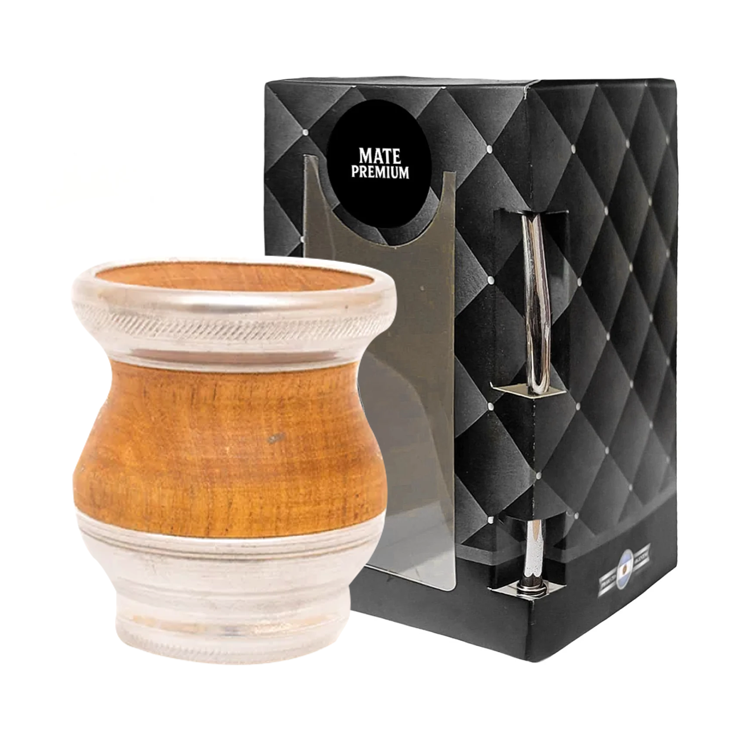 MAT097C SET DE MATE ALGARROBO CON CAJA