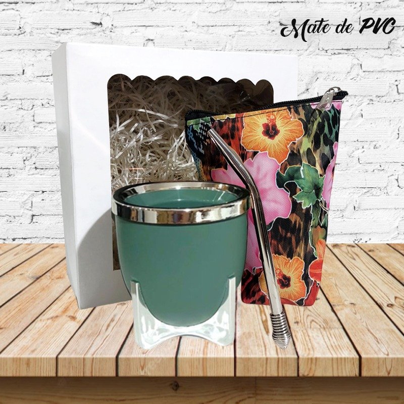 SET DE MATE- CAJA CON MATE YERBERA Y BOMBILLA-SET071A - Imagen 4