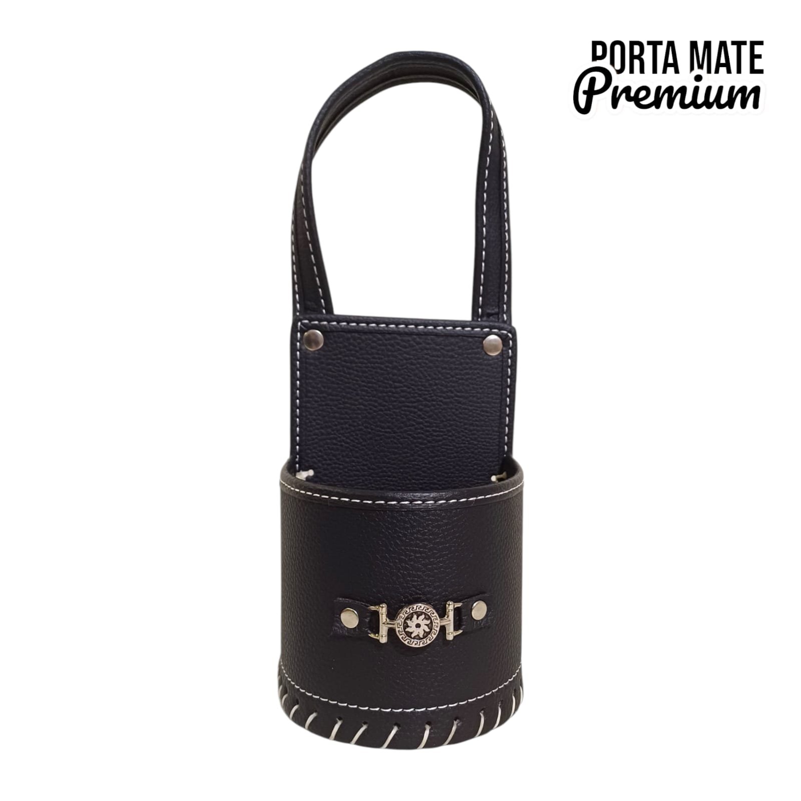 PORTA MATE GRANDE DE ECOCUERO CON HEBILLA METALICA REFORZADO BAG008G