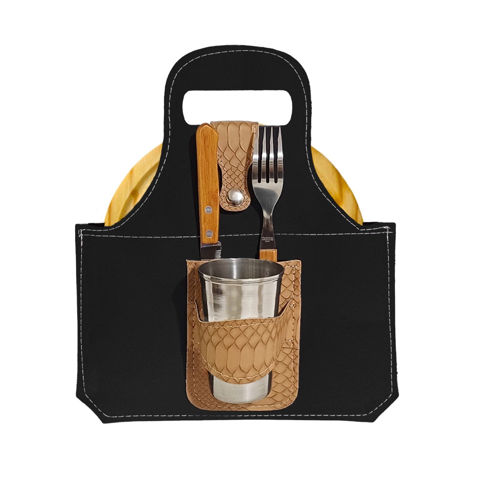 Set de Asado X1 Plato Redondo con Vaso y Cubiertos – Raíces Criollas