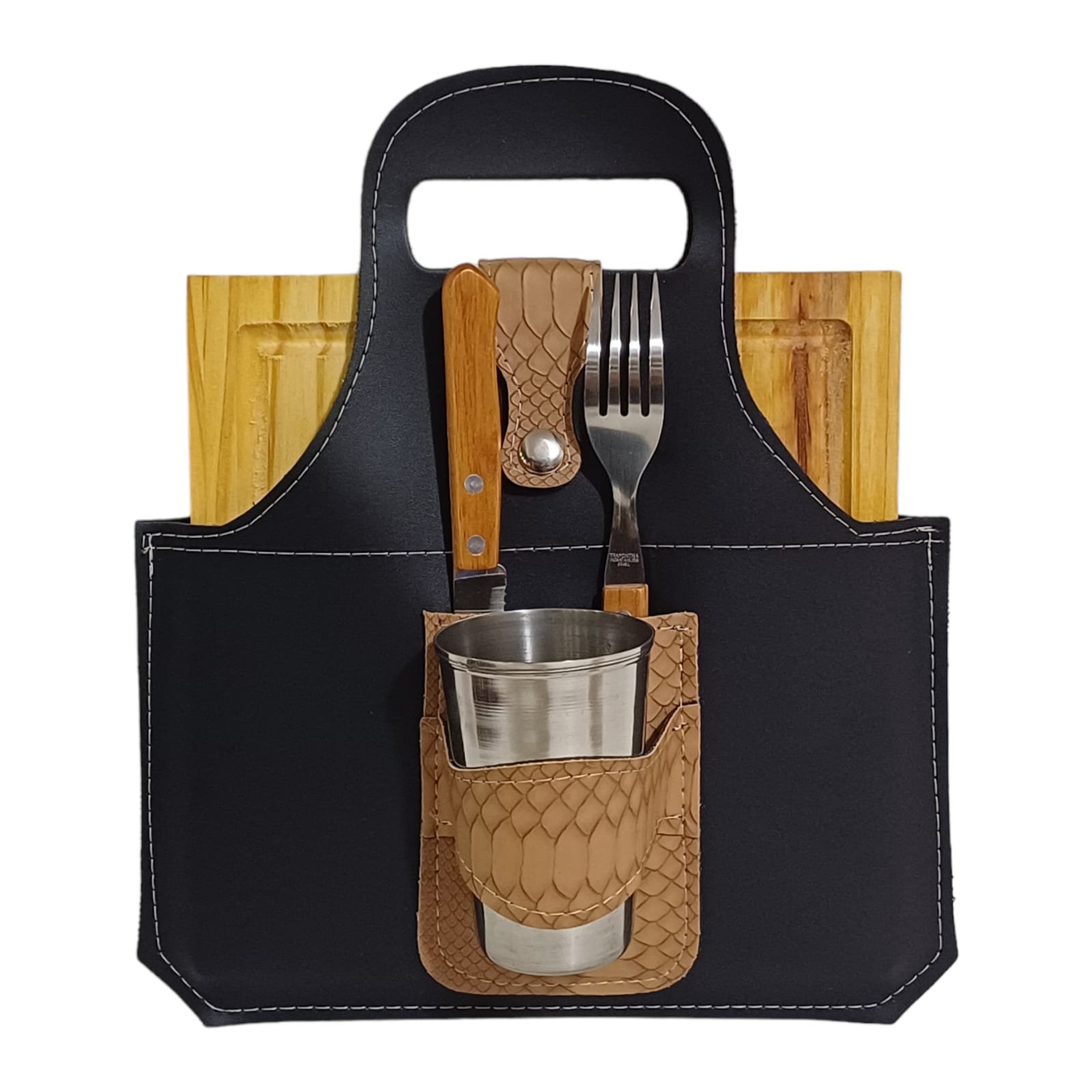 Set de Asado X1 Plato Cuadrado con Vaso y Cubiertos – Raíces Criollas